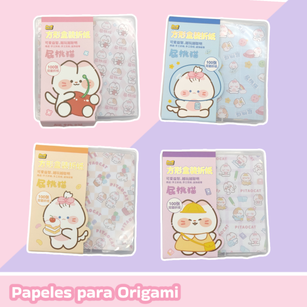 Caja con Papeles Origami