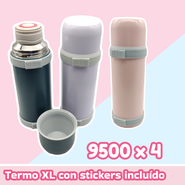 Termo XL con Stickers Para Viaje