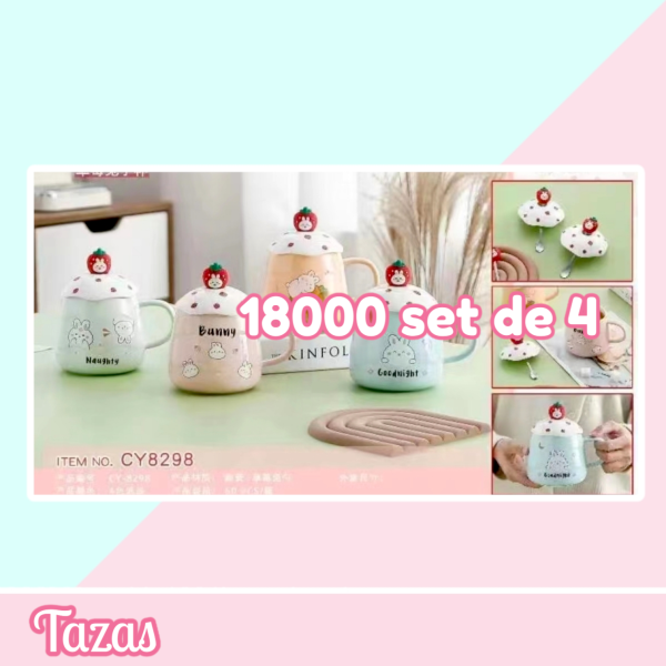 Set Taza Conejo Frutilla