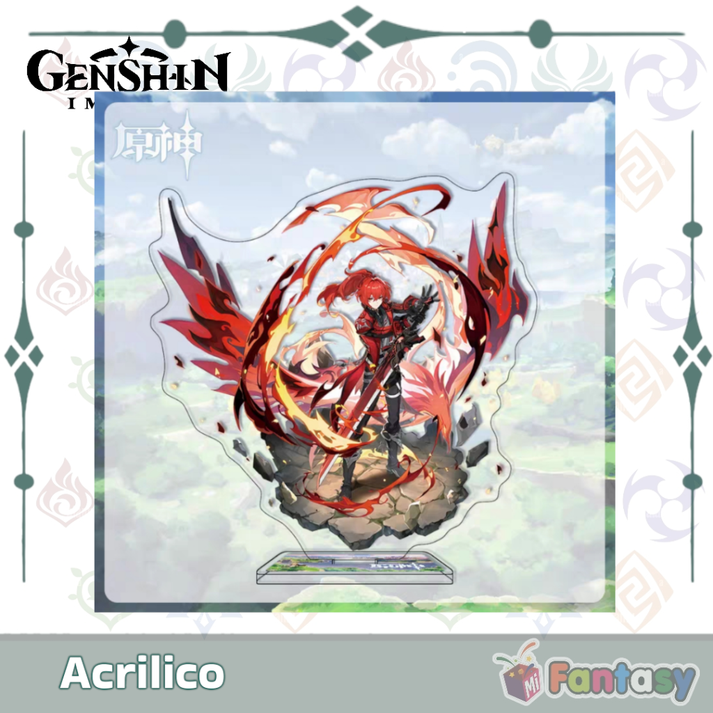 Set de 4 Acrílicos Genshin Impact Cyno y Diluc