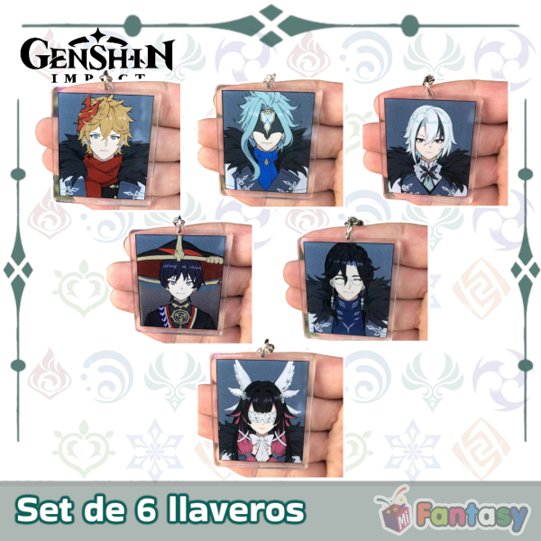 Set 6 llaveros Genshin Impact Personajes 03