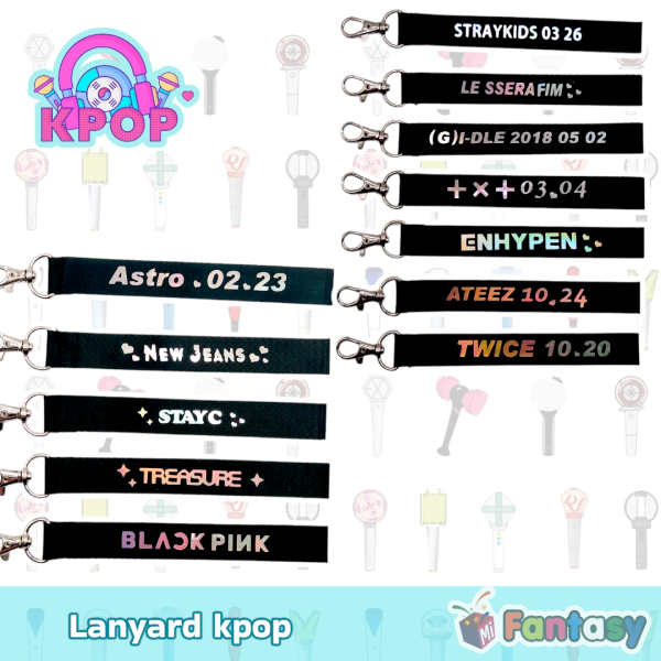 Set de 12 Lanyard Kpop Negro