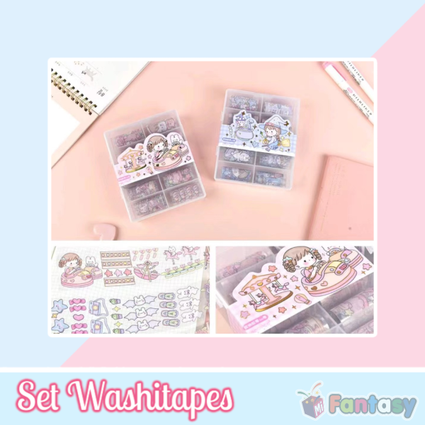 Set Washitape Plastico Girl