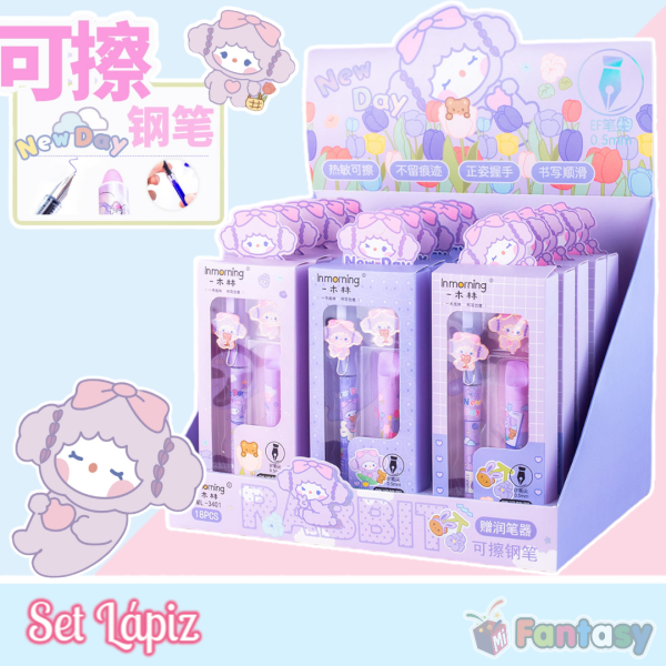 Set Pluma con Accesorio Lilac Bunny