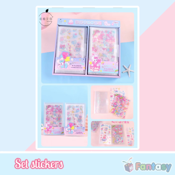 Set Album de Stickers Bunny Incluye 6 laminas de stickers