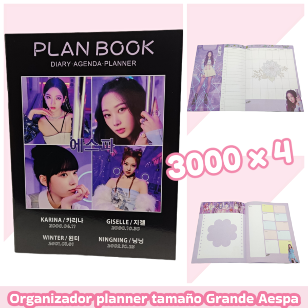 Planbook Organizador Escolar Kpop Tamaño Xl